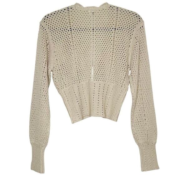 Aritizia Wilfred Crochet Caraway Cardigan Button Down Women's Tan Size Small - Picture 4 of 5